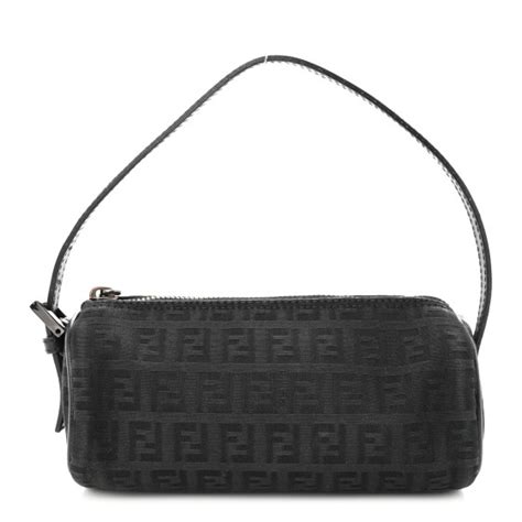 FENDI Zucchino Pochette Black 1379301 